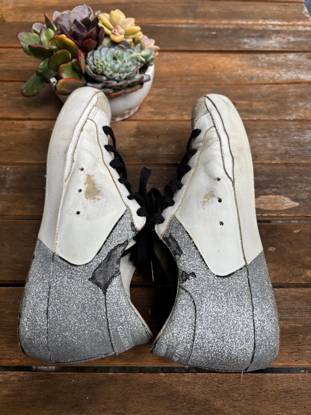 Golden Goose Superstar Sneakers – EU 39 – Distressed Silver Glitter - Picture 6 of 16